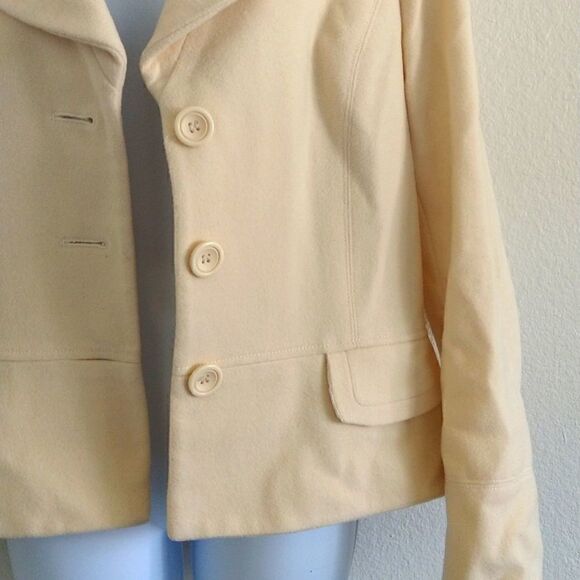 Wool Pea Coat Ivory size 12 - Picture 2 of 7